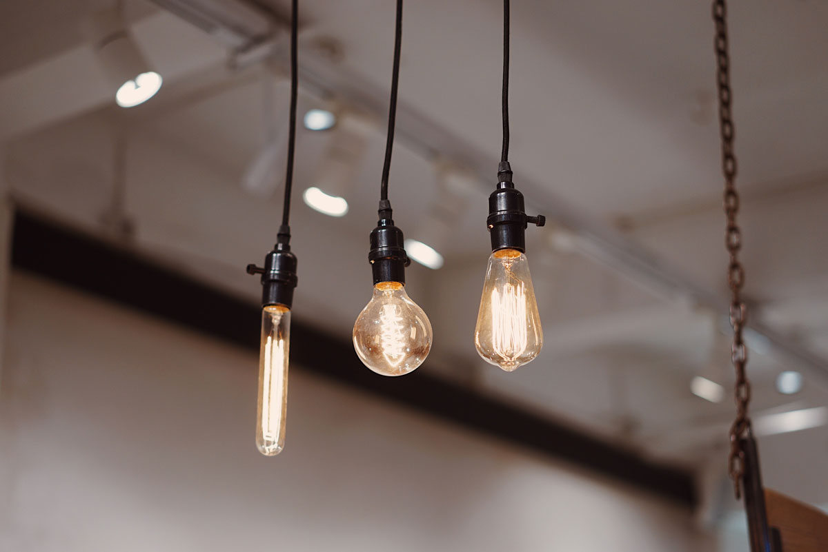 Light bulbs in different shapes