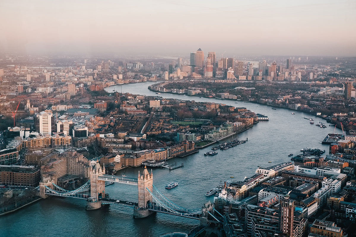 Foto av London från luften